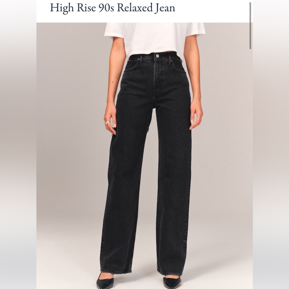 Abercrombie & Fitch High Rise 90s Relaxed Black Jeans